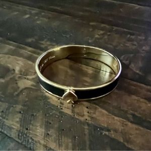 Kate Spade Black & Gold Hinge Bangle Bracelet includes Dust Bag